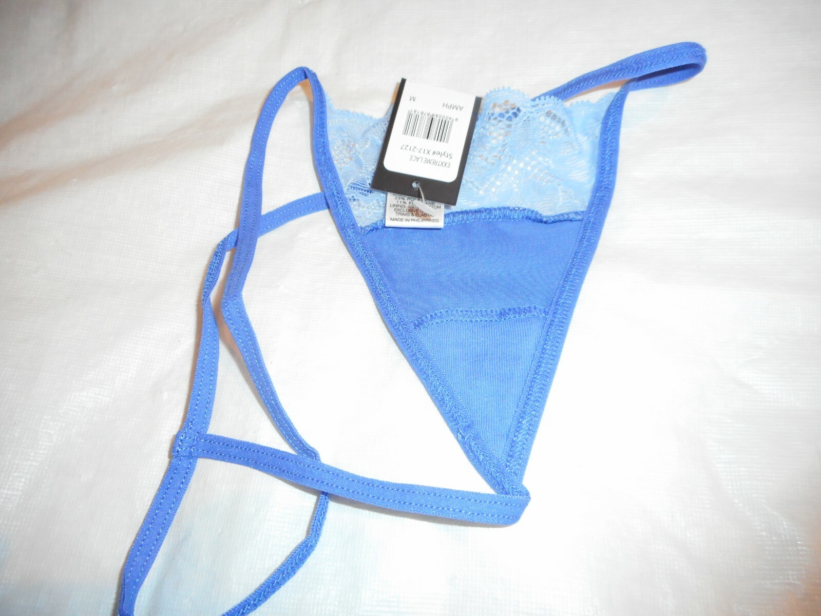 Frederick’s Of Hollywood Blue/White Floral G Sring Panty Sizes M,L,& XL