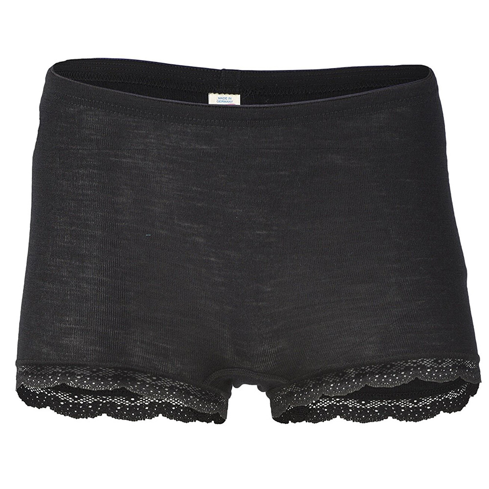 ENGEL Women’s Thermal Underwear Boy Shorts with Lace Moisture Wicking Wool Silk