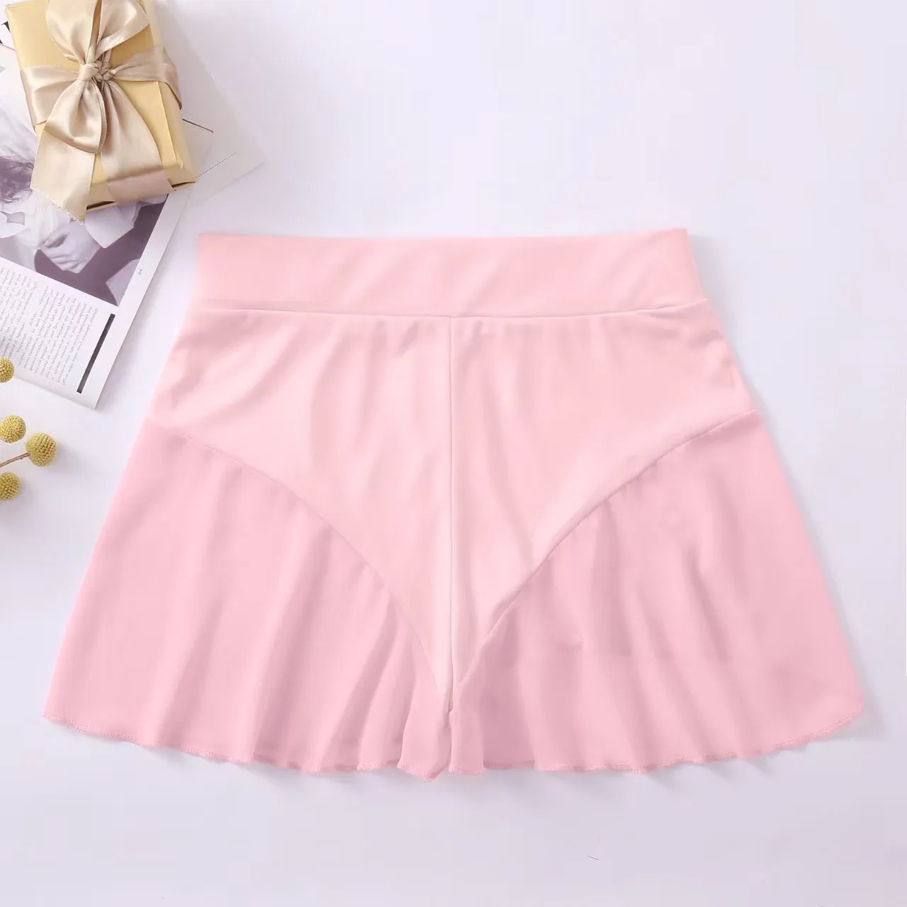 Women’s Sheer Ruffle Mini Skirt with Thong Dancewear
