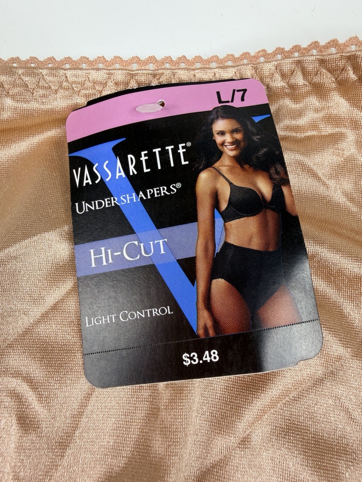 satin Vassarette tan Large Undershapers Women’s hi Cut Brief Panties 48001 7