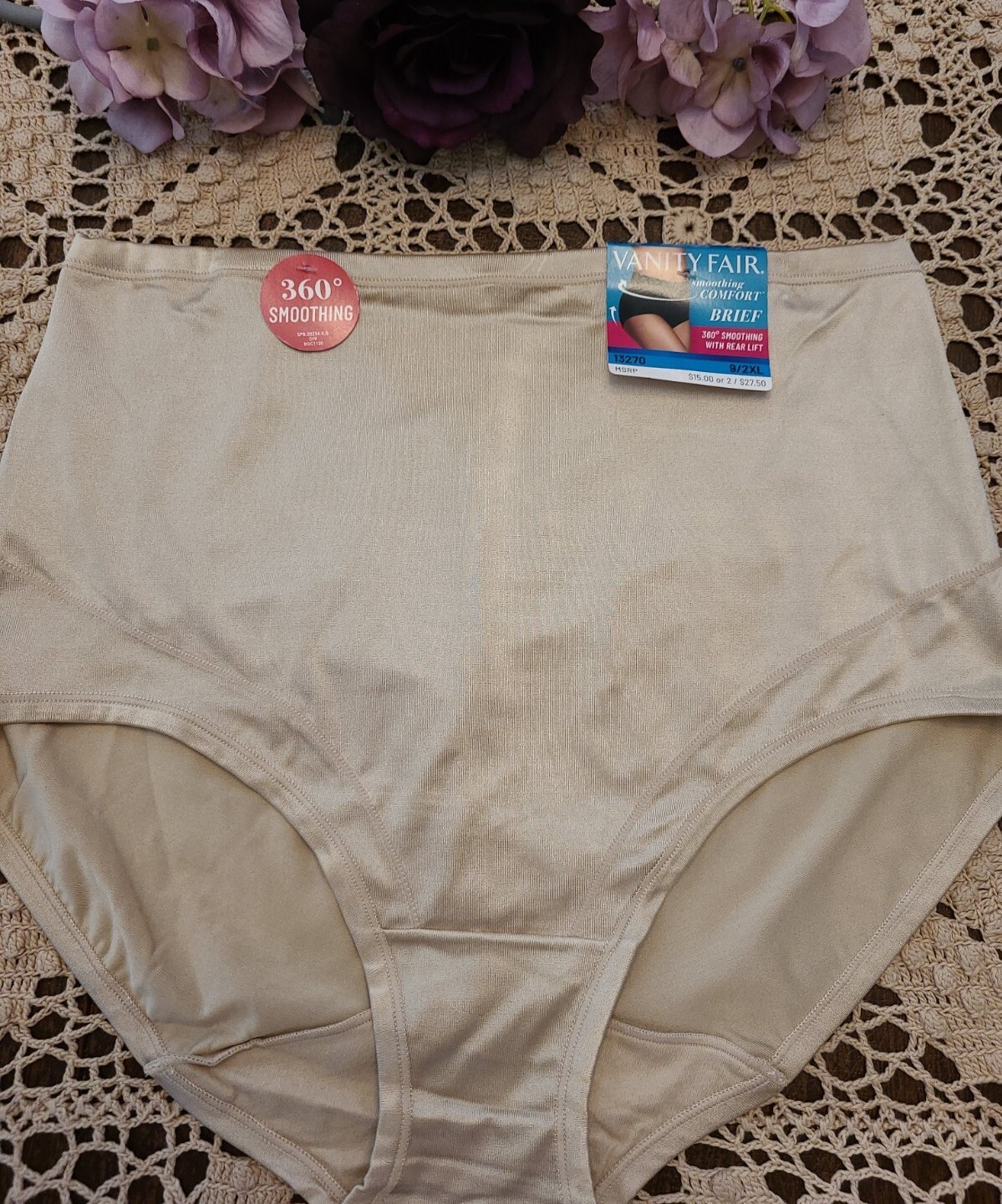 2XL VANITY FAIR 360* Smoothing Comfort Rear Lift Shaper Brief Panty NWT $15.00