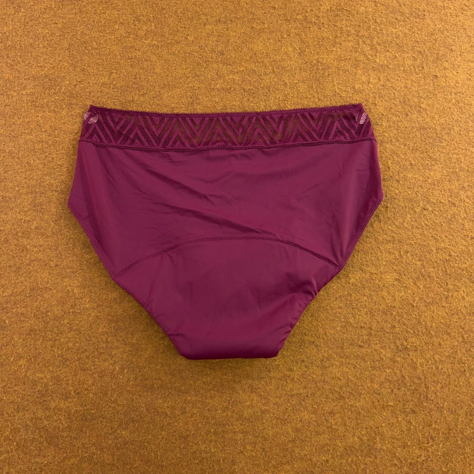 Thinx Womens Large Purple Lace Waist Hiphugger Period Underwear Panty New