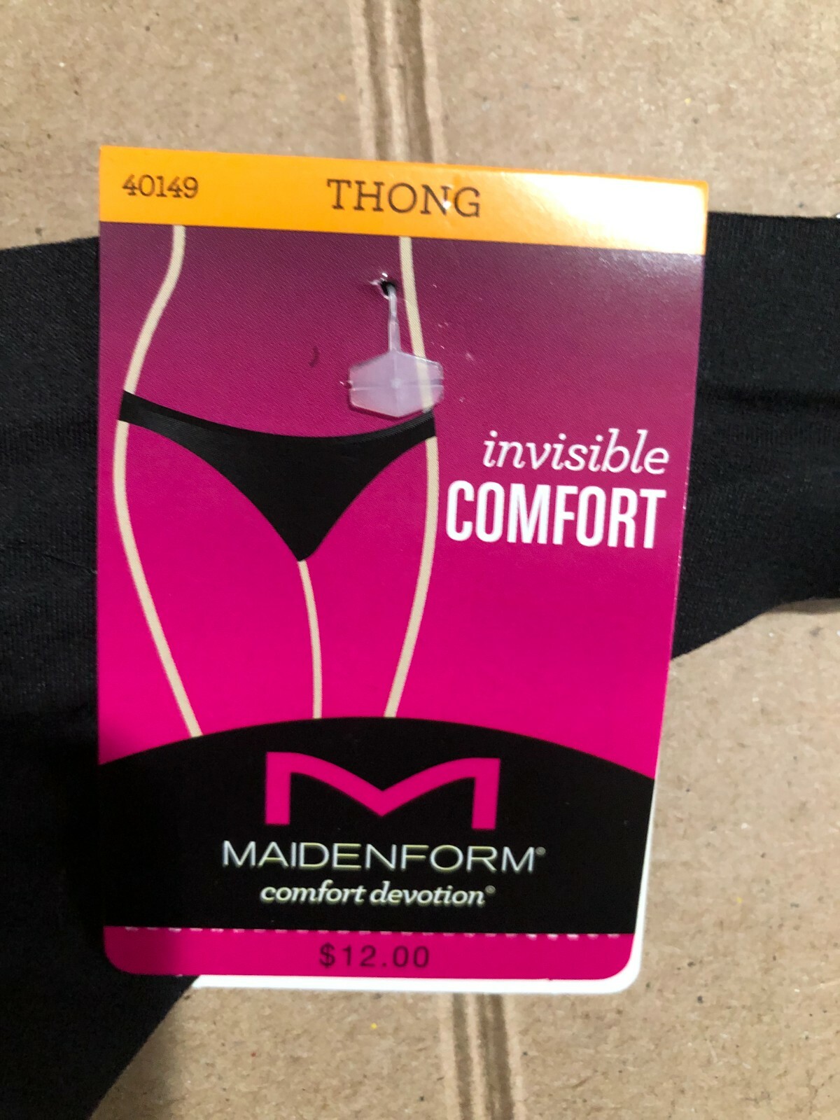 (3 PK) Maidenform 40149 Comfort Devotion Thong Black Seamless No Show NWT – S/5