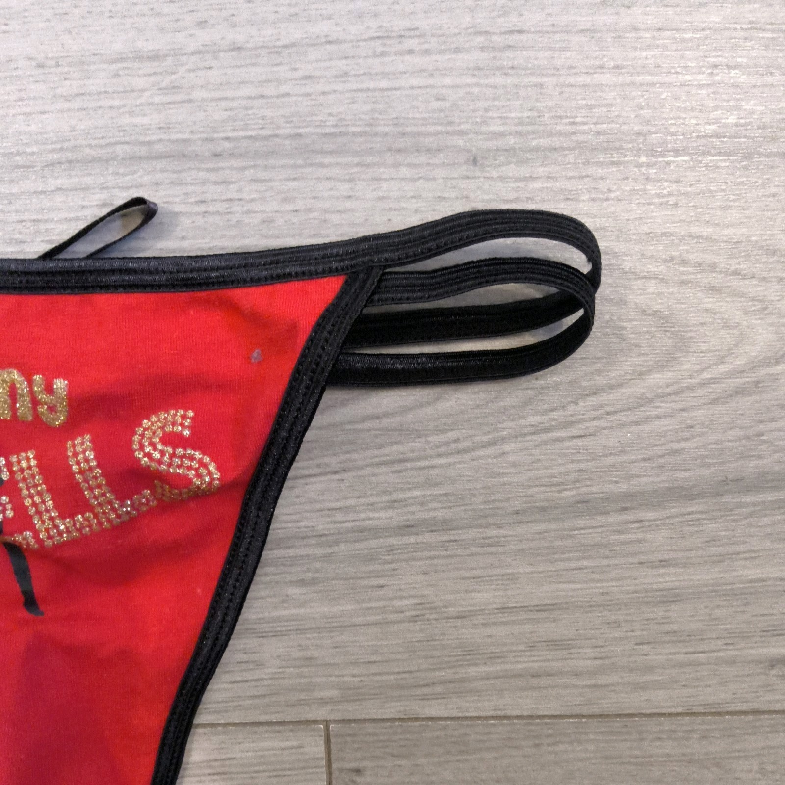 BNWT Vintage Ann Summers Red Jingle My Bells Christmas Thong Size 4-6