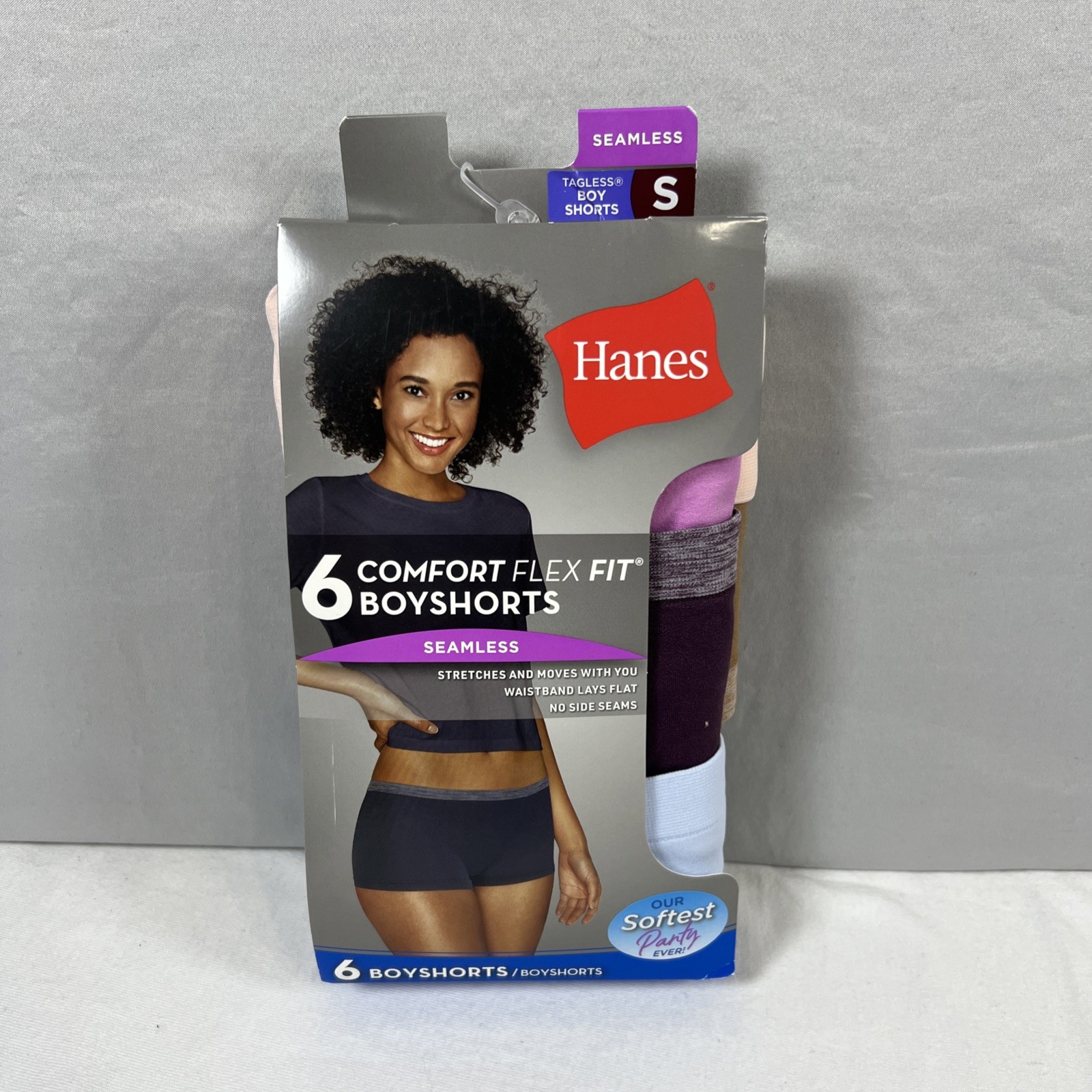 New Hanes Women’s 6pk Comfort Flex Fit Seamless Boy Shorts – Size 6