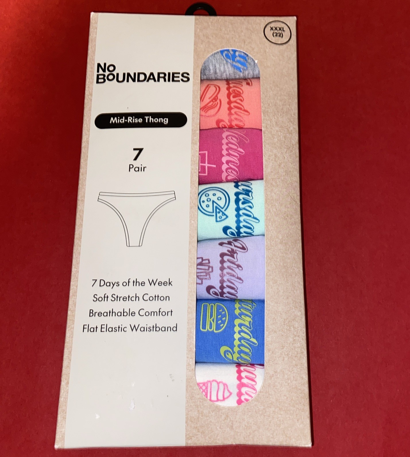 NO BOUNDARIES 7 PACK ! 7 DAYS OF THE WEEK THONG / XXXLARGE