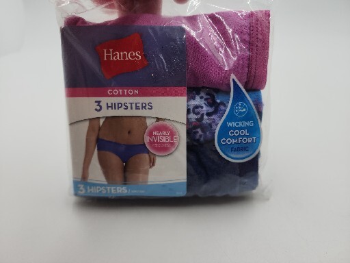 Hanes Women’s Cotton Hipsters 3 solid and a print size 5