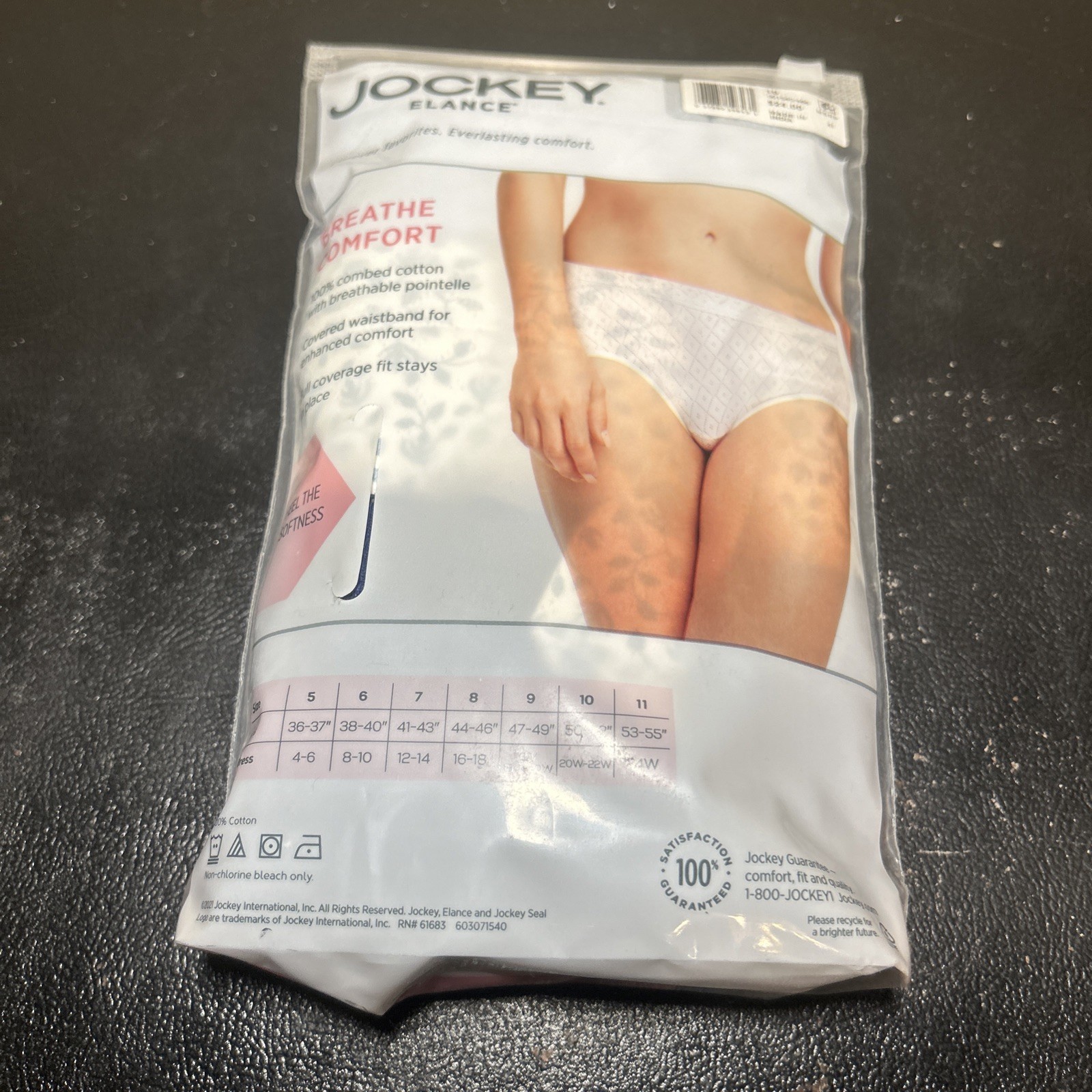 Jockey Elance Breathe Comfort Hipsters, Size 10/3XL, New Pkg Of 3