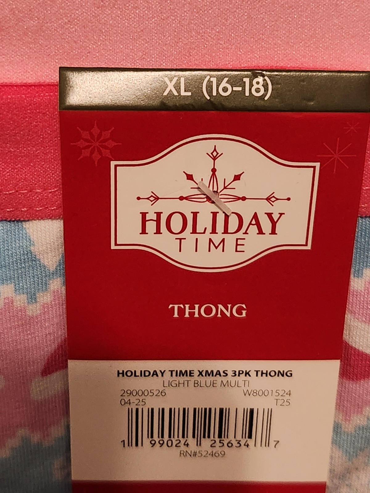 Holiday Time Women’s Thong Panties 3 Pair Snowman Winter XL 16/18 Cute BNWT