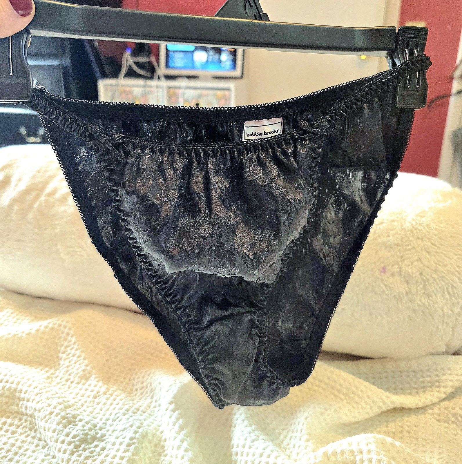 RARE 90s Vintage Bobbie Brooks Satin String Bikini Panties Size 7 Large