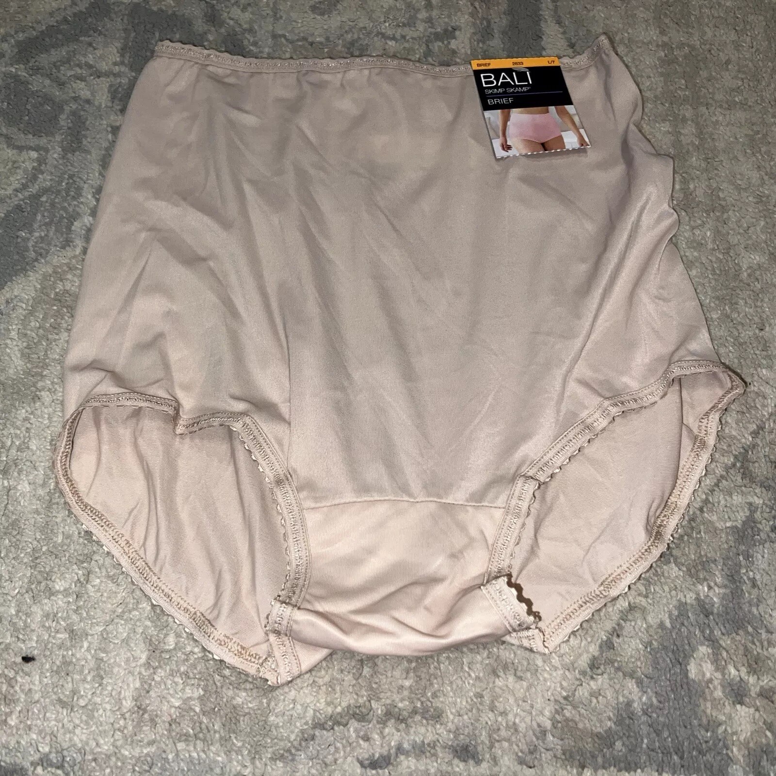 NEW WOMENS BALI SKIMP SKAMP PANTY UNDERWEAR BEIGE , SIZE L/7