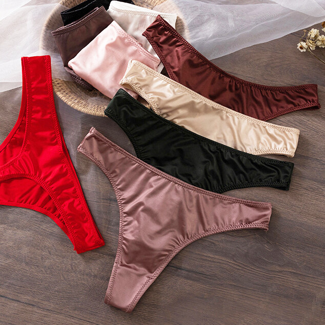 1/5 Pack Lot Womens Sexy Panties Satin Thongs G string Bikinis Low Waist Briefs