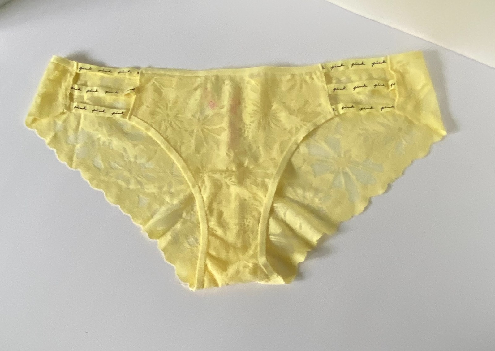 Victoria’s Secret PINK Lace Panty Set of 6 XL New With Tags Yellow Peach Bikini