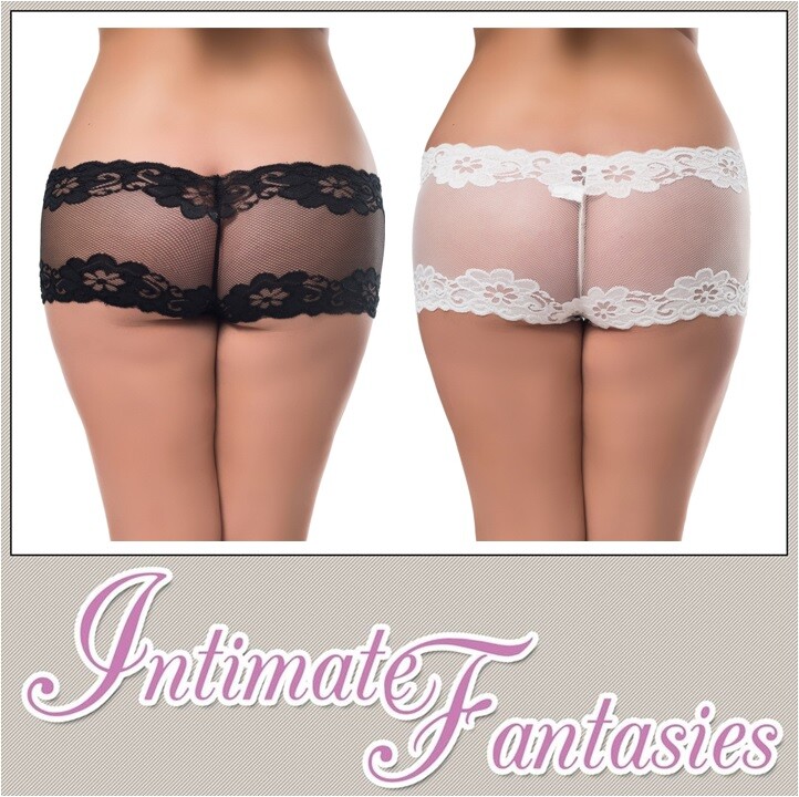 Sexy See Through Knickers Mesh Lingerie Black White Lace Size 12 14 16 18 20 22