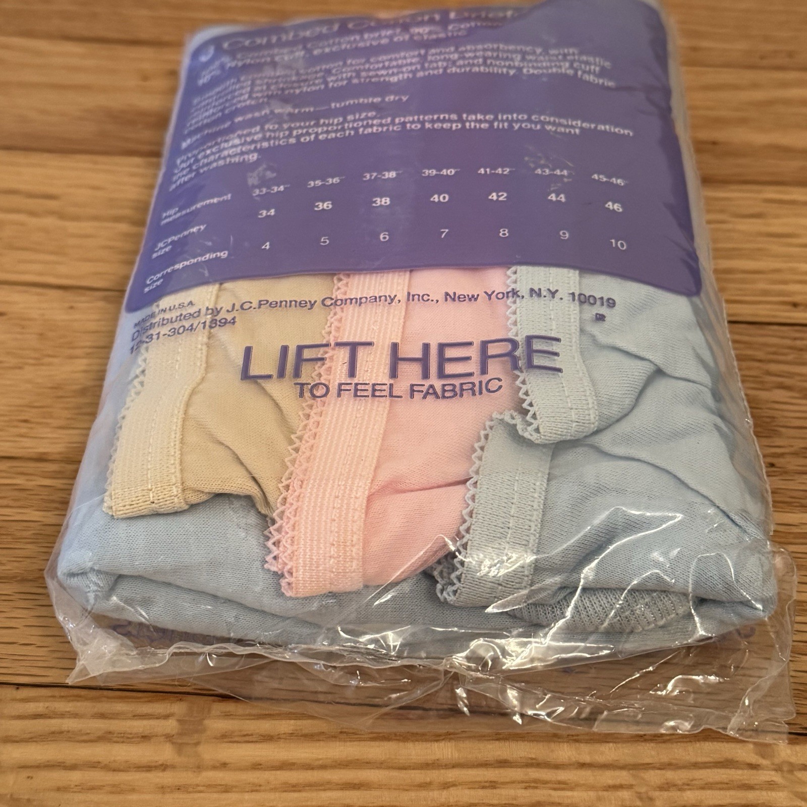 Vintage 80s JC Penny Pastel Combed Cotton Briefs Panties 3 Pack NOS Size 44 XL