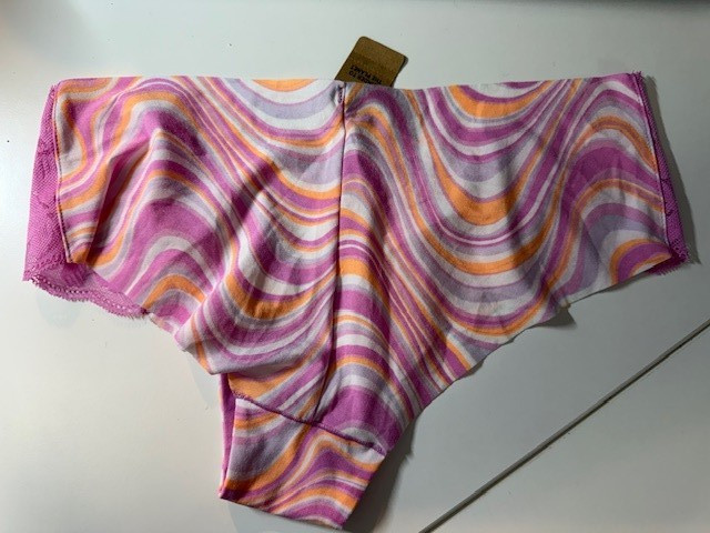 NWT Victoria’s Secret PINK Size L Large Pink Orange Lace Side Cheeky Panty