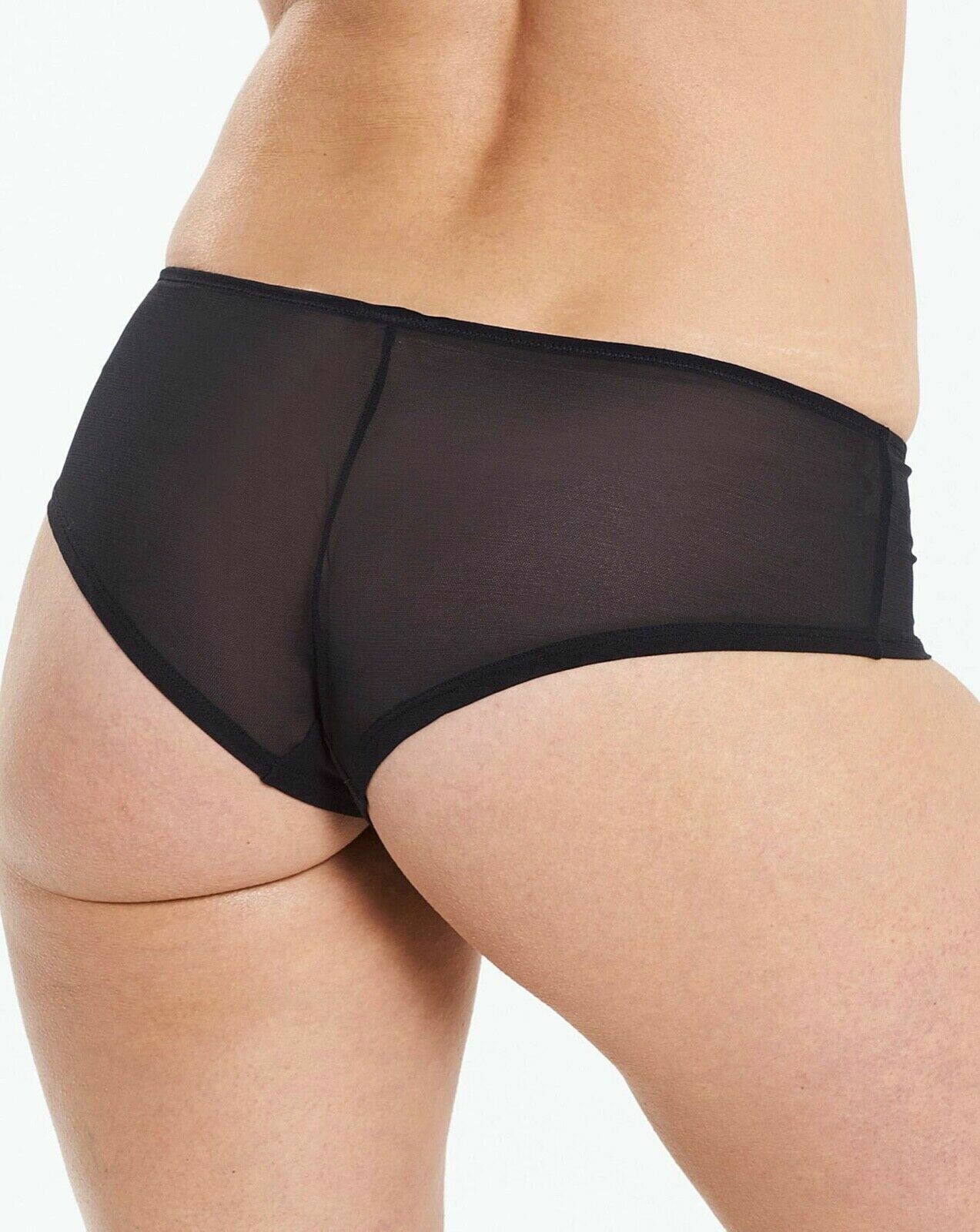 Ultimo Cassia Short Brief Size 12 Noir Black Silver Metallic Stripe Knickers