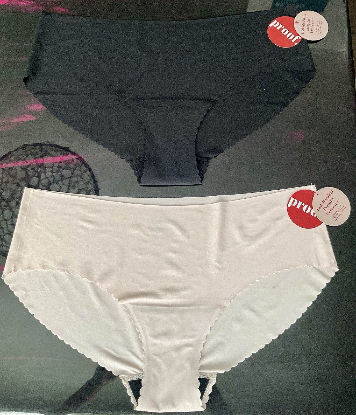 PROOF Period Underware 3XL Everyday Panty Super Light Black Pink Set Of 2 NWT