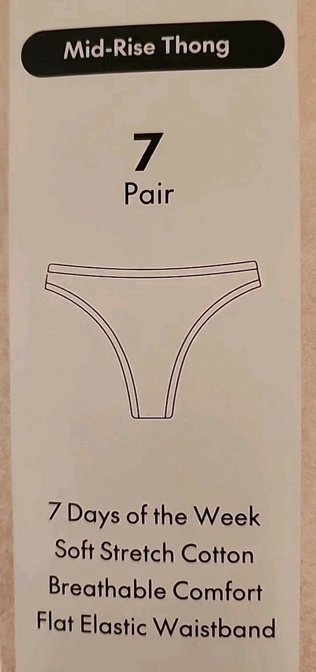 No Boundaries Cotton Thong Panties Days of the Week 7 Pack Women’s Size XXXL NEW