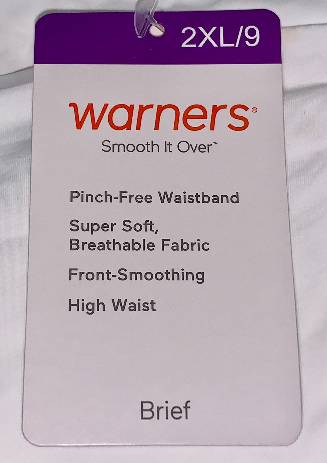 WARNERS Smooth It Over White Modern Brief Panty Womens Sz M 6 L 7 XL 8 2XL 9