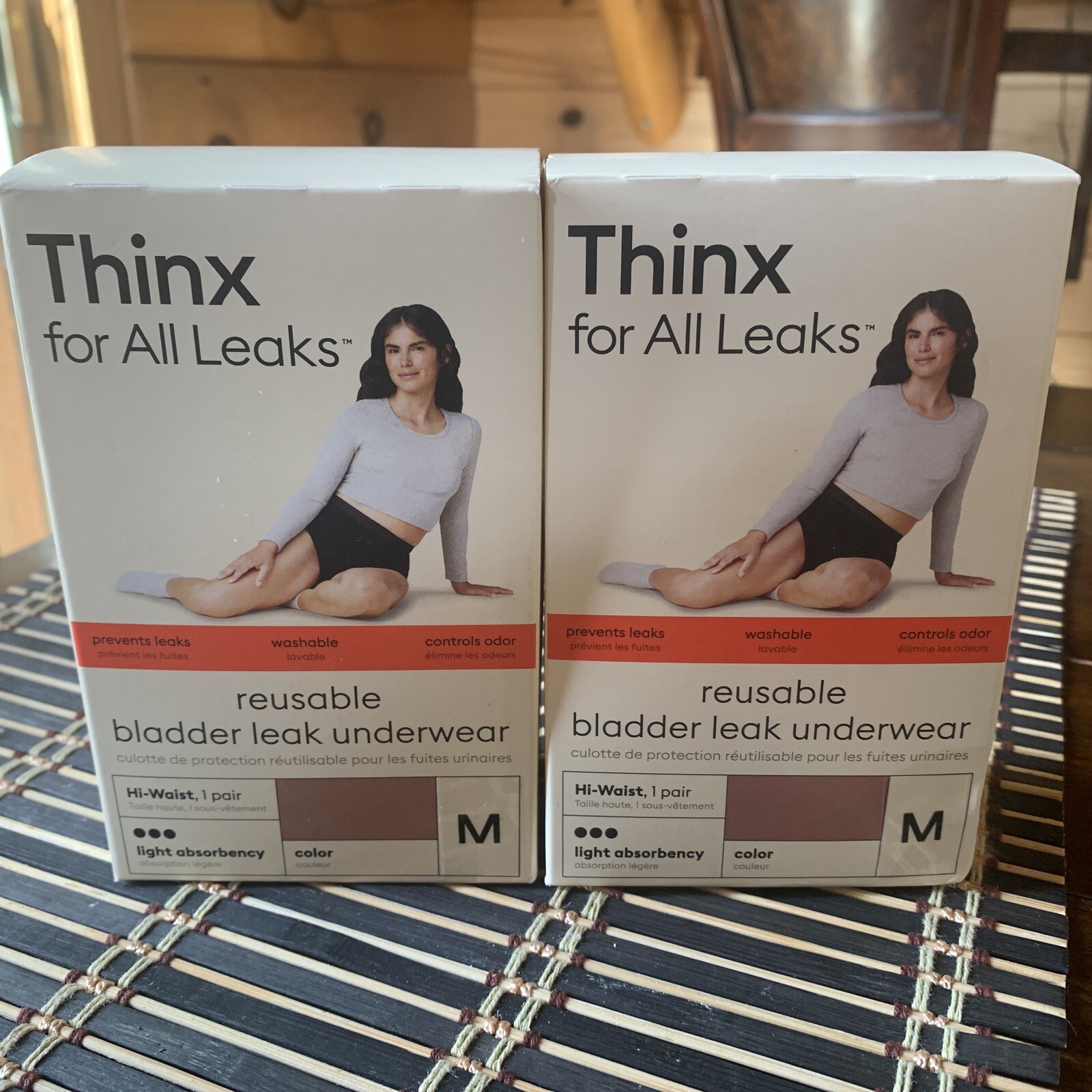 Lot Of 2 Thinx for All Leaks Hi Waist Incontinence Underwear in Desert Rose M