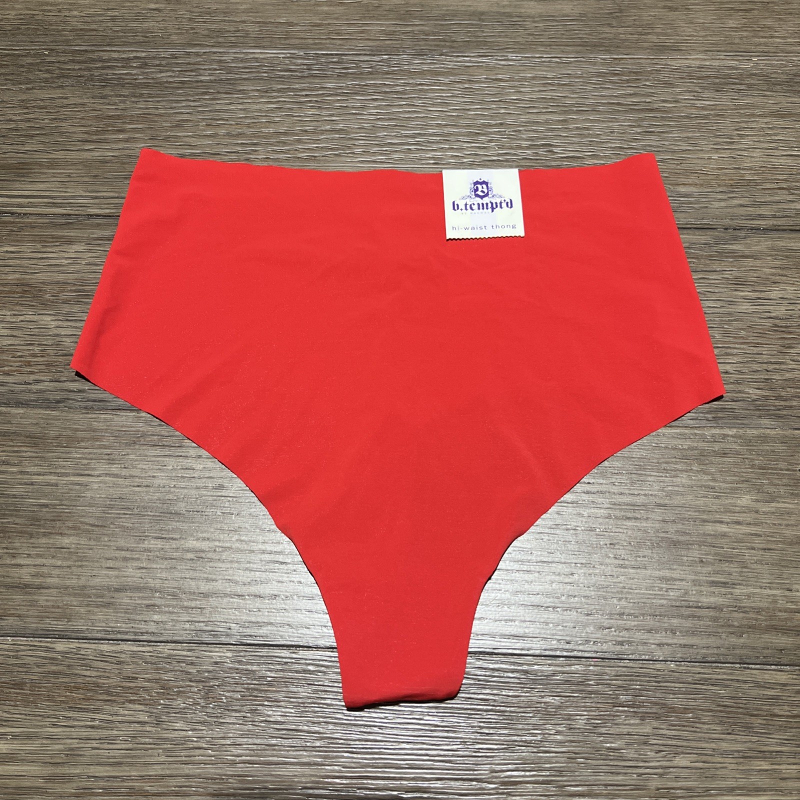 b.tempt’d by WACOAL Hi Waist Thong Panties Red Size Small NWT