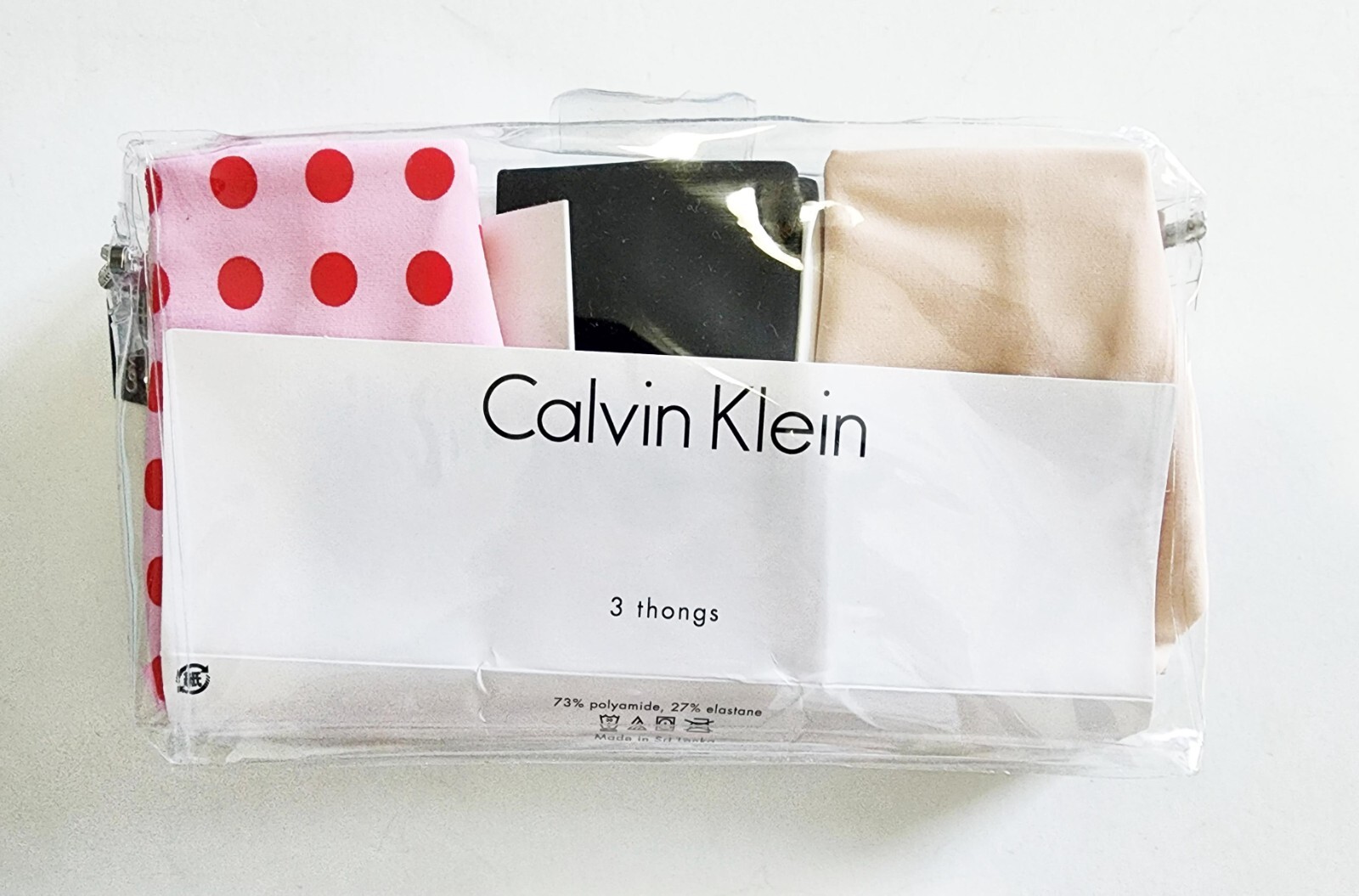 Calvin Klein Invisibles Thong Panty Underwear 3 Pack Multi QD3558 Sz XL – NWT