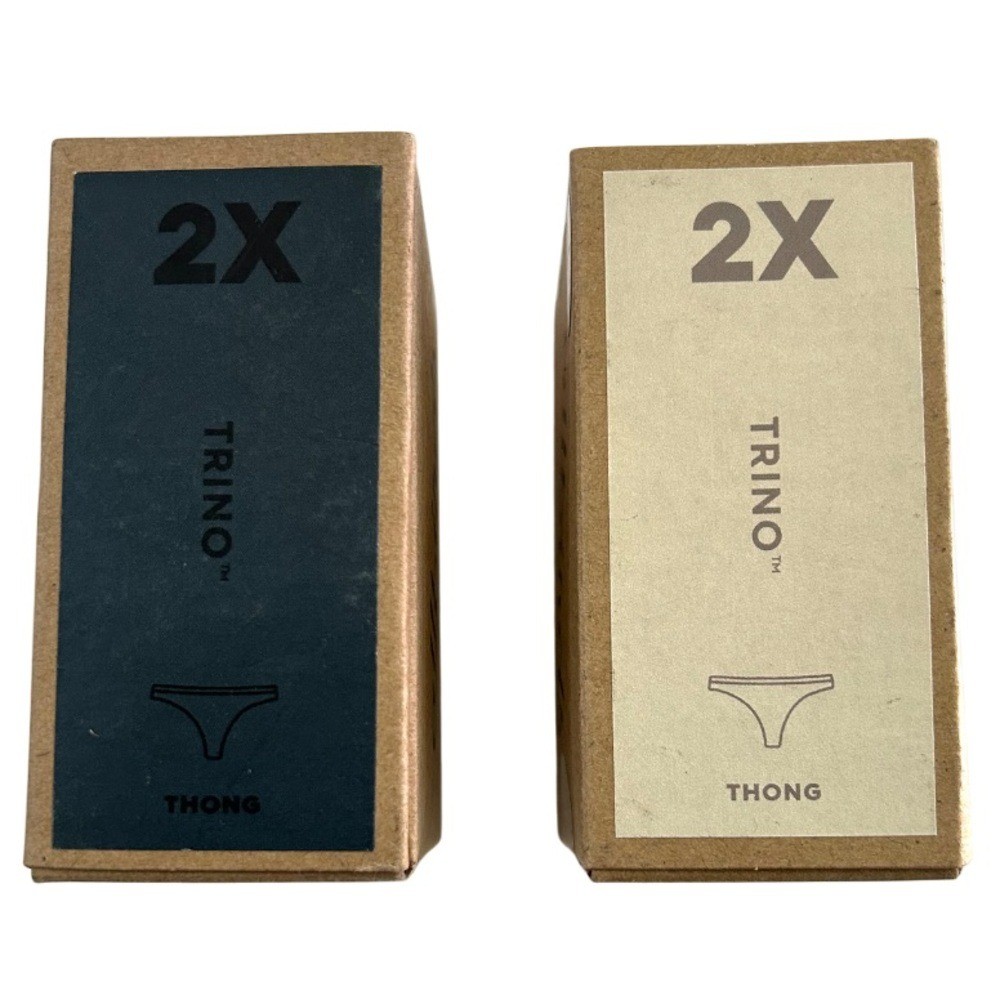 Allbirds Women’s Thong Underwear set of two 2X grey wheat lyocell Wool blend NEW