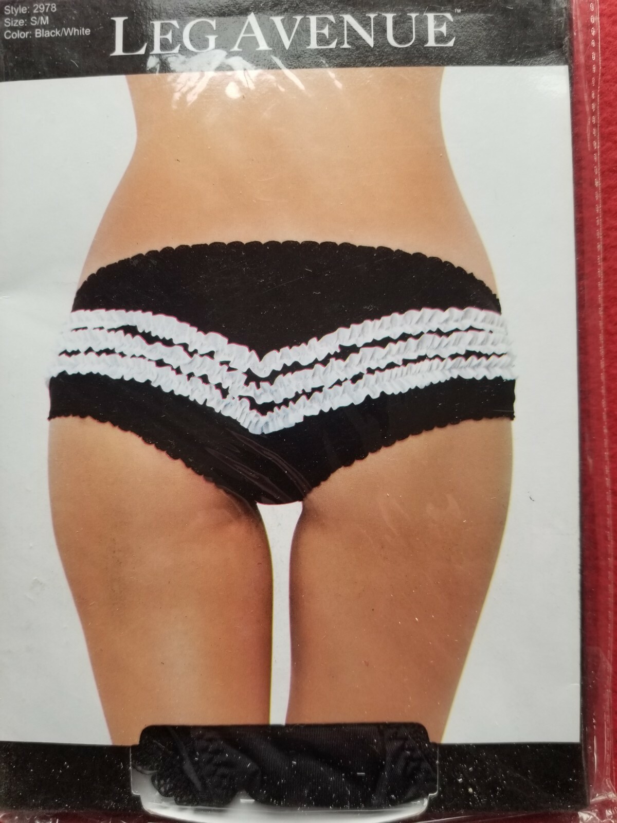 Leg Avenue Contrast Ruffle Back Panty Size S/M