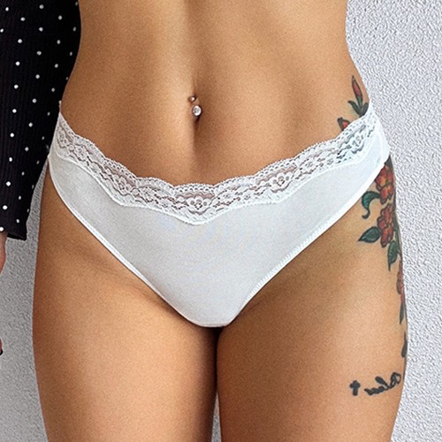 3 Pack Lot Sexy Womens Lace Thong Panties Bikinis Lingerie Underwear Modal Brief