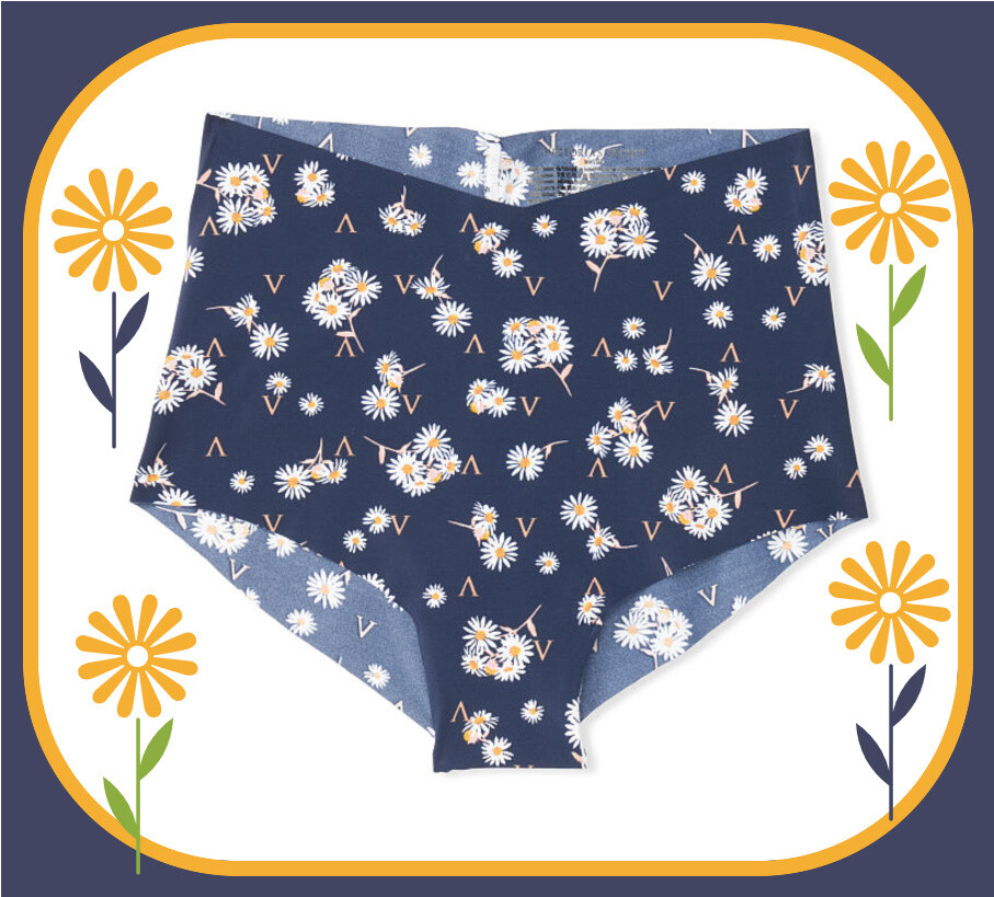 XL Navy Daisy V LOGO NO SHOW Edge Victorias Secret High Waist Midi Brief Pantie