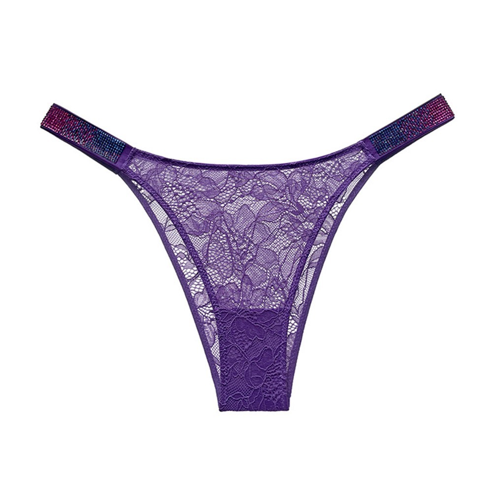 High Cut T Back Lace Briefs Underwear for Women Lace G String Thongs Panties