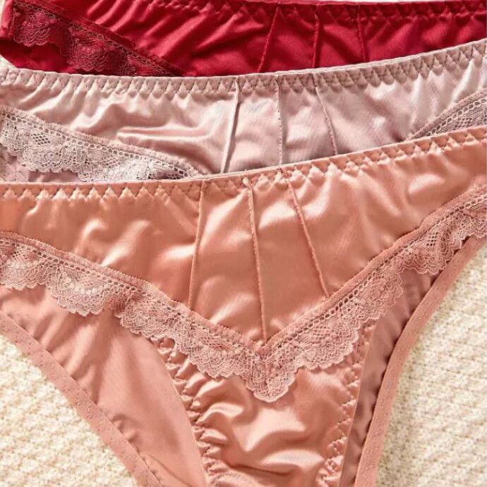 5PCS/LOT Sexy Womens Silky Satin Panties Briefs Ladies Underpants Lingeries Pack