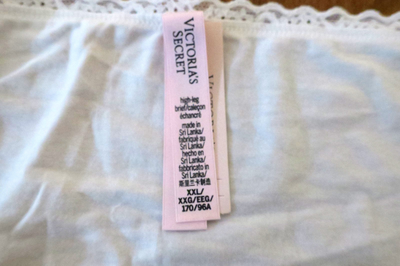 XXL ❤️ VICTORIA’S SECRET ❤️ COTTON LACE WHITE SEXY HIGH LEG HI CUT BRIEF PANTIES