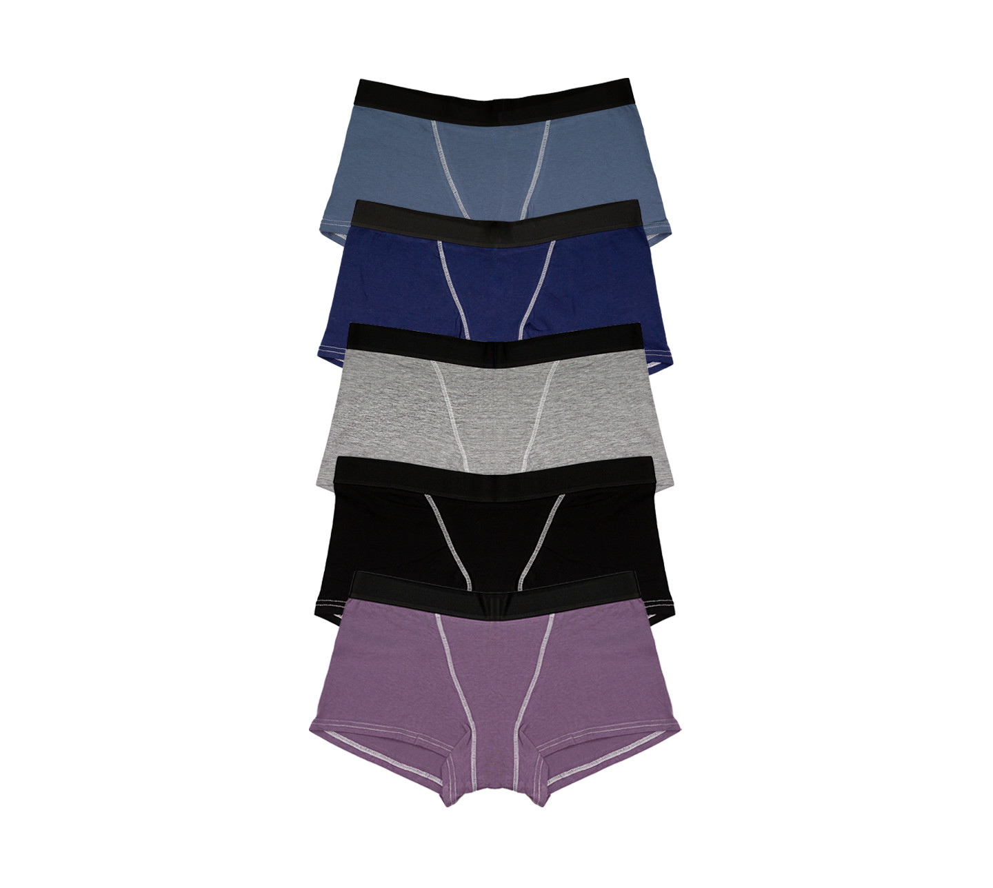 Nabtos Women Boxers Cotton Boyshort Lot Seamless Panties Solid Underwear Pack 5