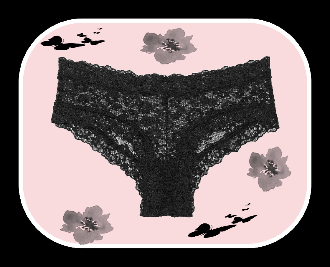 XS S M L XL NOIR Dk Black ALL FLORAL LACE THELACIE Victorias Secret CHEEKY Panty