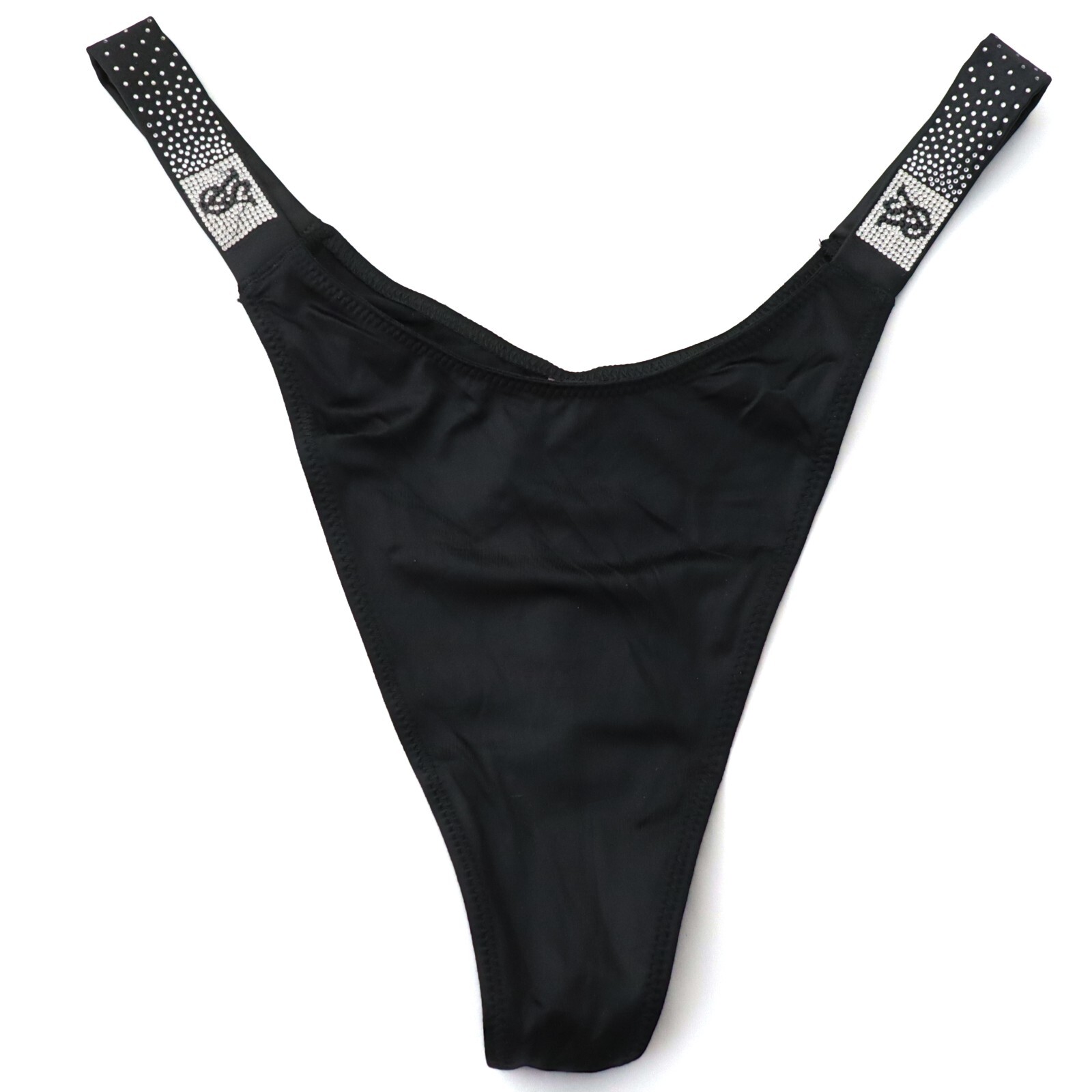 3 NEW Victoria’s Secret Satin Scattered Shine Strap Thong Panties Lot L MEDIUM