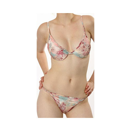 Valentino Intimate Floral Satin/Pink Mesh Collection String Sided Brief