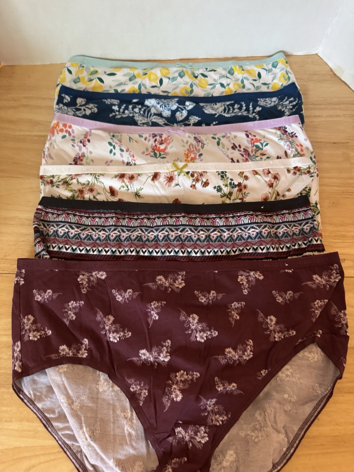 Lane Bryant 18-20 Cacique Cotton High Leg Brief Panty 6 Pair NEW no tags #405