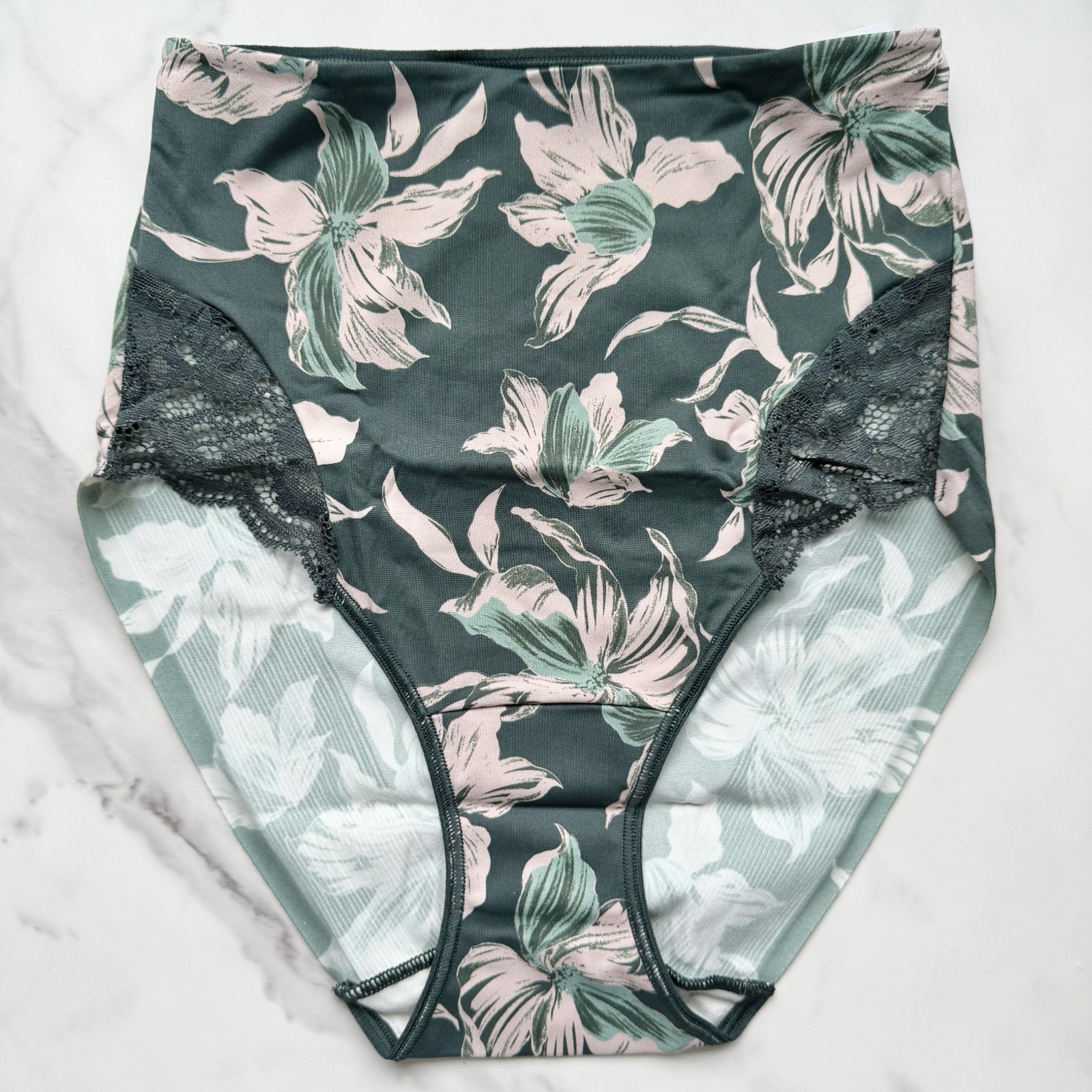 Soma Vanishing Tummy With Lace High-Waist Brief Panty Bloom Breeze Everglade S/X