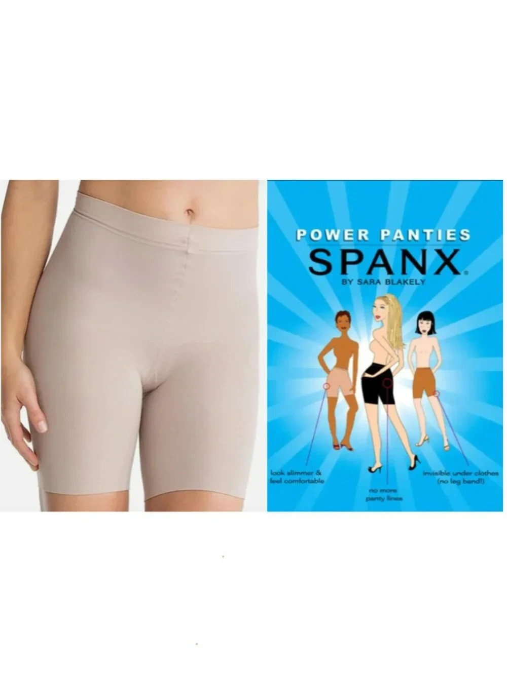NIP Spanx Power Panties Performance Underwear Color Bare Sz C, Style 004