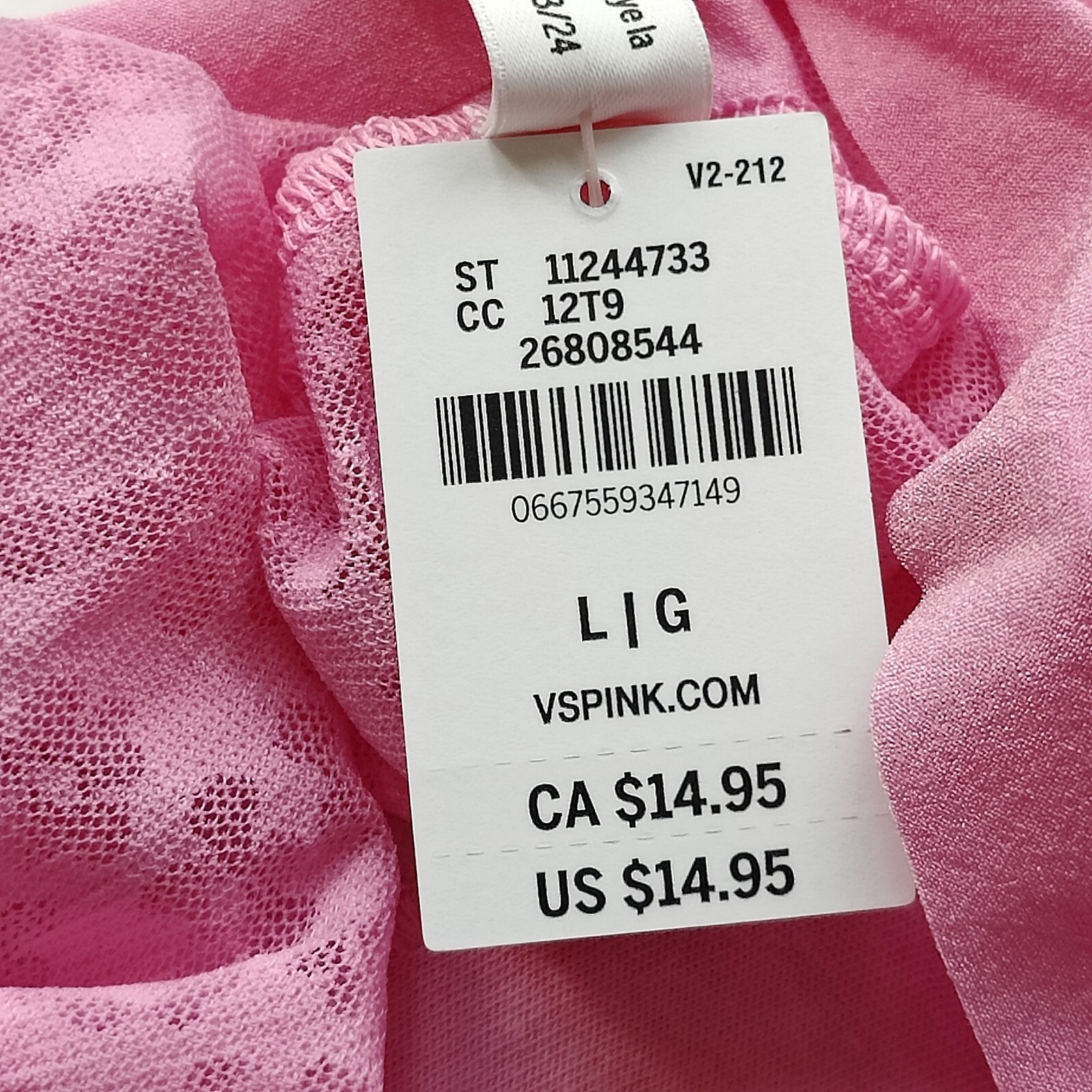 PINK Victoria’s Secret No-Show Floral Lace Cheeky Panty Fuchsia Pink SZ S