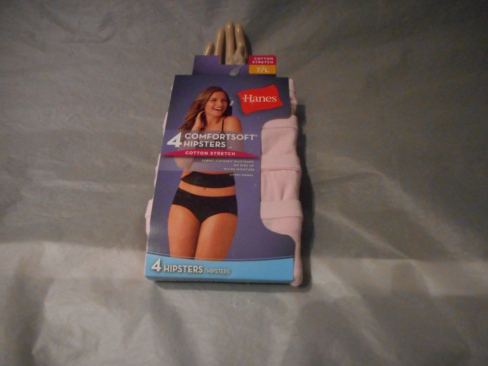 Hanes Women 4 pk Hipster Comfortsoft Pink Pantie Cottonstretch Size Large,XL,& 9