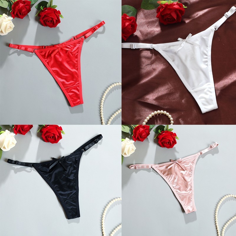 4pack Lot Ladies Women Sexy Panties Brief Satin Bikini Underwear Lingerie T back