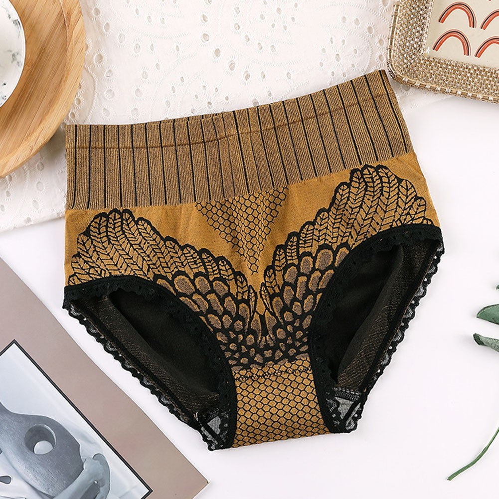 Solid Color High Waist Lace Underwear for Women Medium Stretch Summer Style