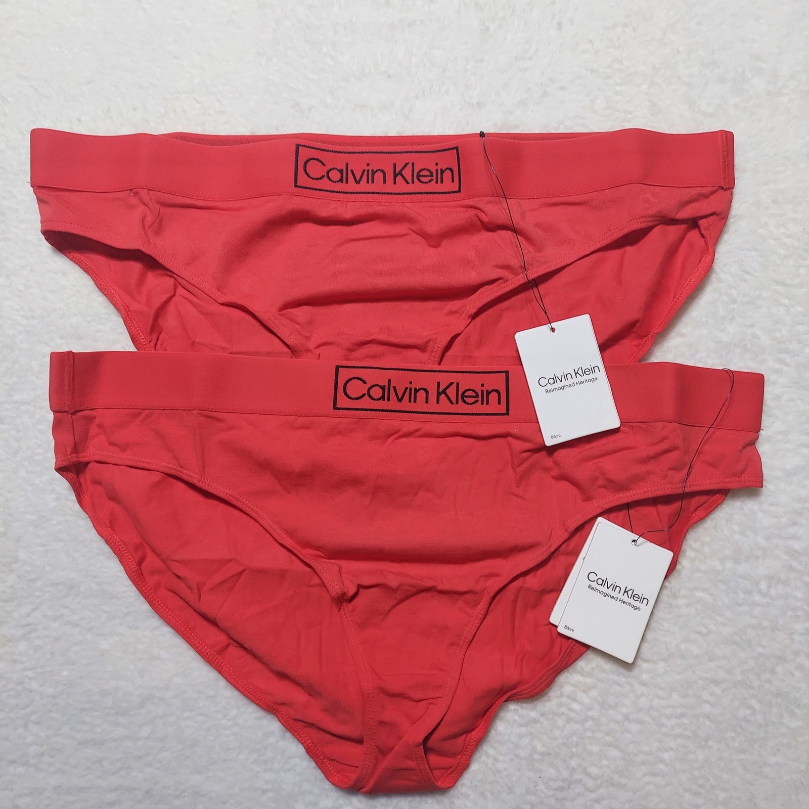 Pack of 2 Calvin Klein Bikini Panties Women 2X Red QF6824-801