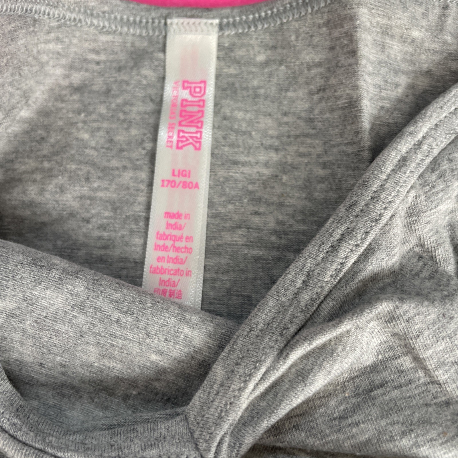 NEW 2020 Victoria’s Secret PINK V Front Bikini L Panties Light Gray Basic
