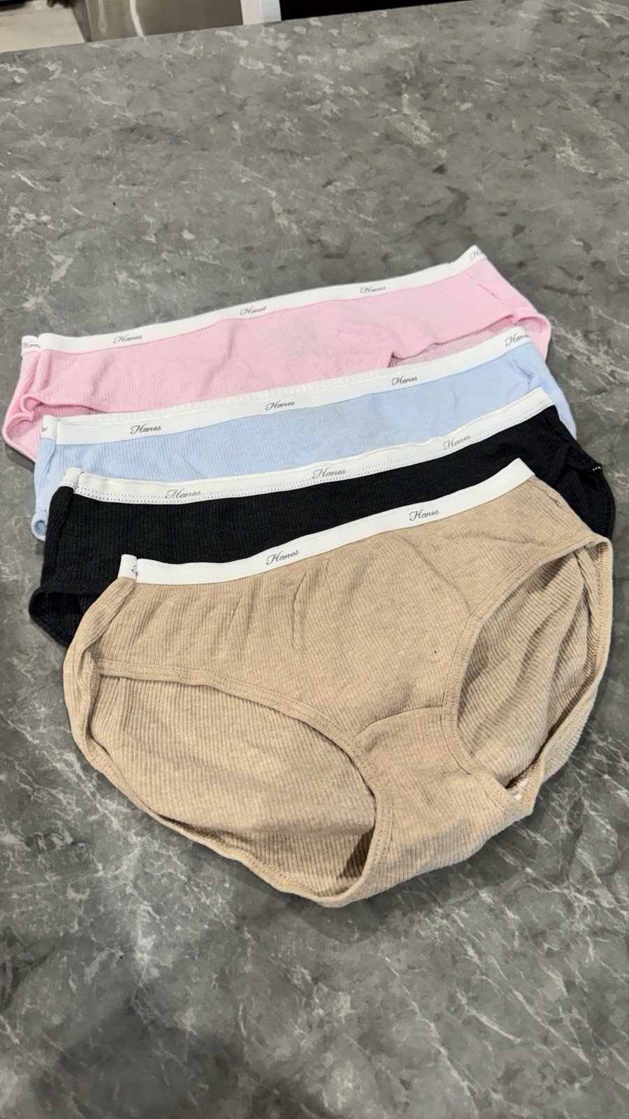 4 Pack Hanes Ribbed Panties Tagless Cotton Size 8 XL Women’s NWOT