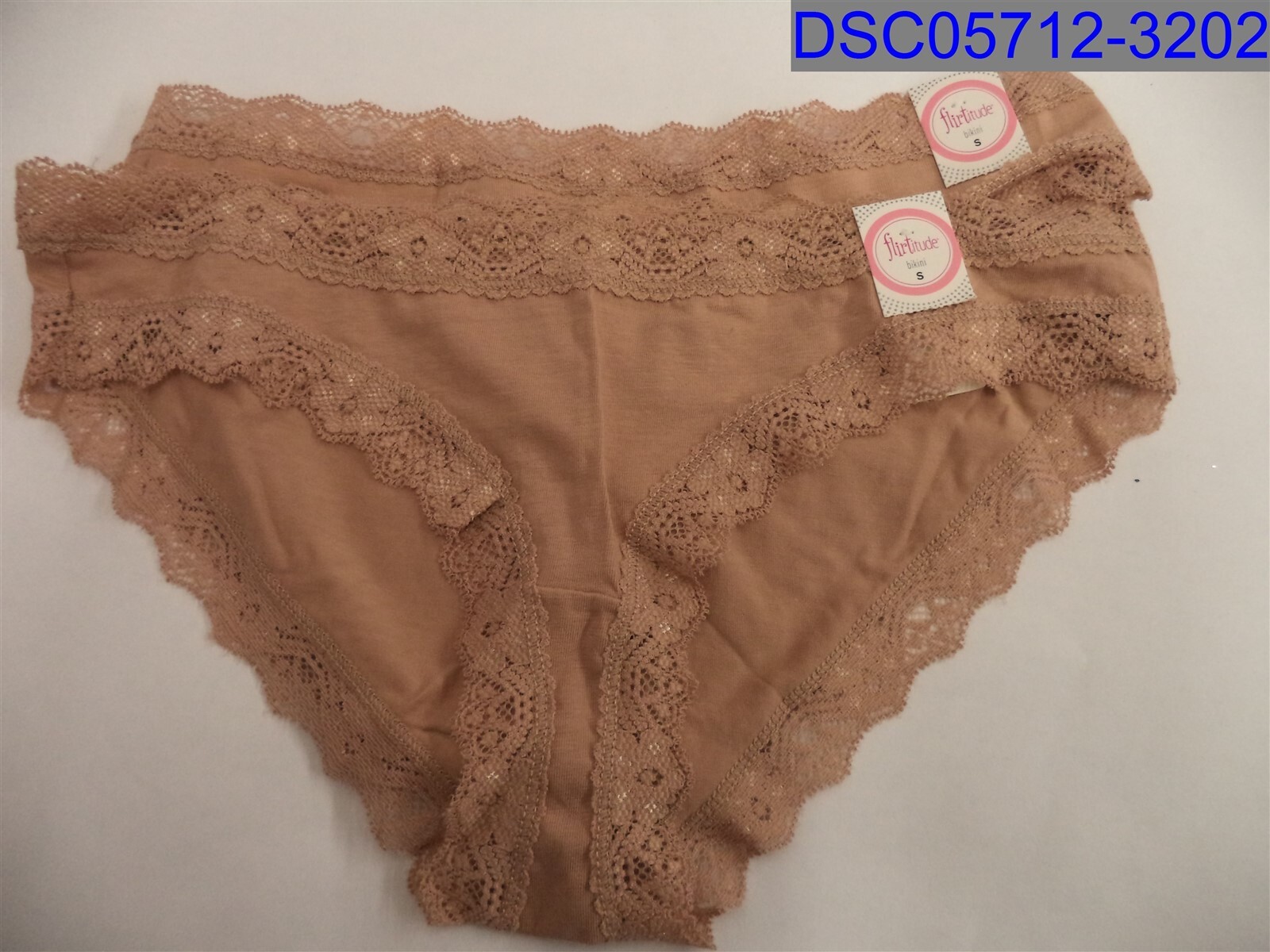 Flirtitude, Women’s Tan Bikini Underwear, Size=S