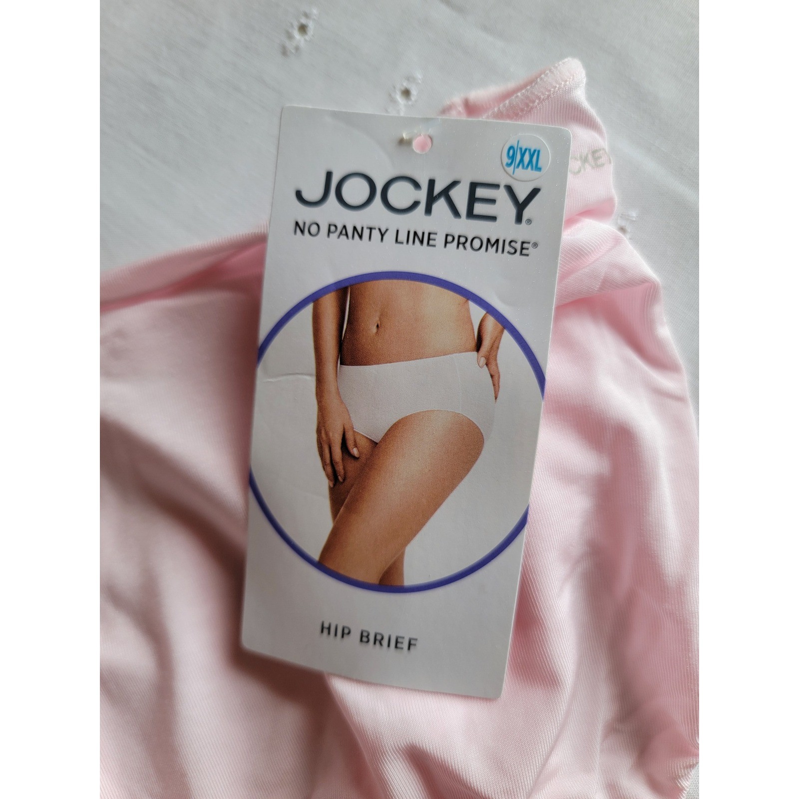 Women’s Jockey 3-Pk No Panty Line Promise Hip Briefs, Pink/Beige, Size 9XXL,NWT